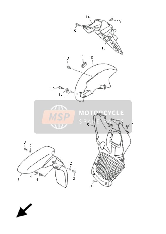 1B9F16110000, Garde Boue Ar, Yamaha, 2